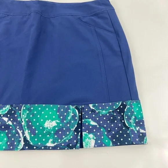 Adidas Golf Womens Floral  Print Hem Skirt Blue Knit Size S - Picture 9 of 11